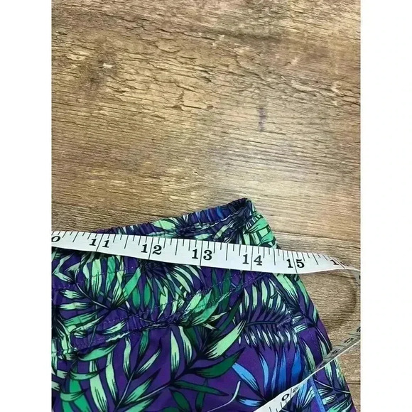 Lords Of Harlech Quack Leaves Swim Shorts Green Purple Men's L Mesh Lined - Picture 9 of 12